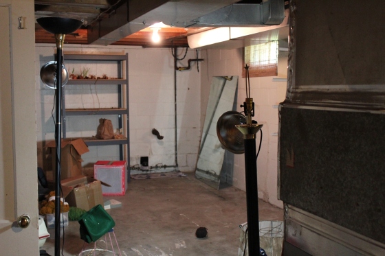 basement before, basement make-over, basement office before